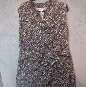 Baumwolle 100% Sleeveless Dress 50 XXL Button Down Pockets Vintage Beauty! Rare!